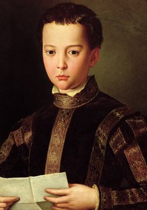 Retrato de Francesco I de &39;Medici (1541-87) como um menino, 1551 (têmpera no painel)
